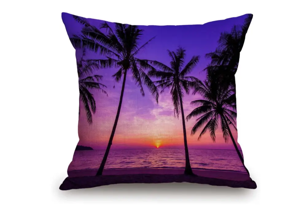 Tropical Sunset Throw Pillow Cover