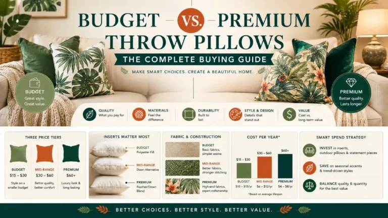 Tropical Pillow Budget vs. Premium Throw Pillows